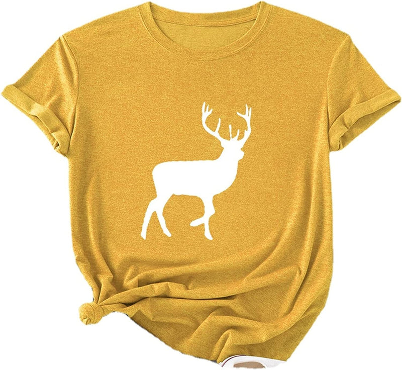 Women Deer Christmas Shirt Christmas Reindeer T-Shirt