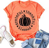 Thankful Grateful Blessed Pumpkin Shirt