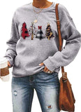 Women Long Sleeve Merry Christmas Sweater Christmas Tree Shirt