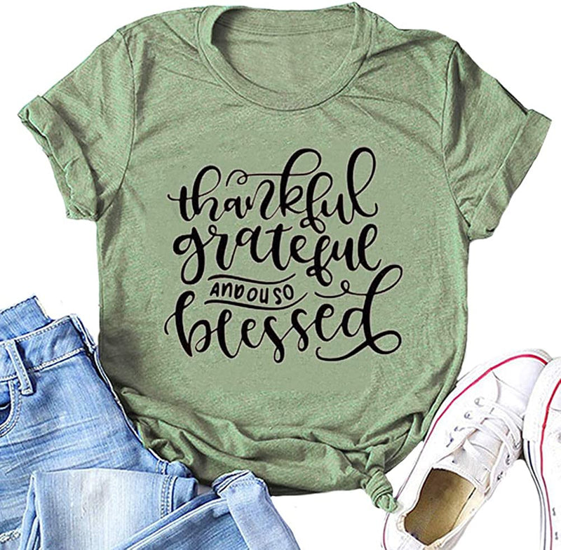 Thankful Grateful Blessed Women T-Shirt