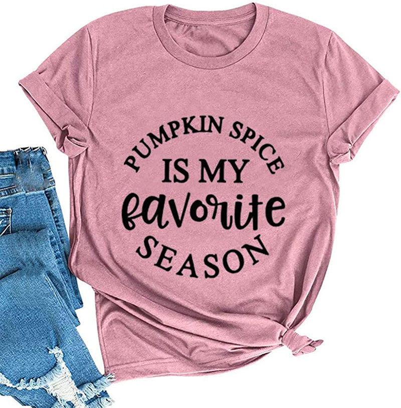 Women Pumpkin Spice is My Favorite Season Shirt T-Shirt Halloween Pumpkin Shirt