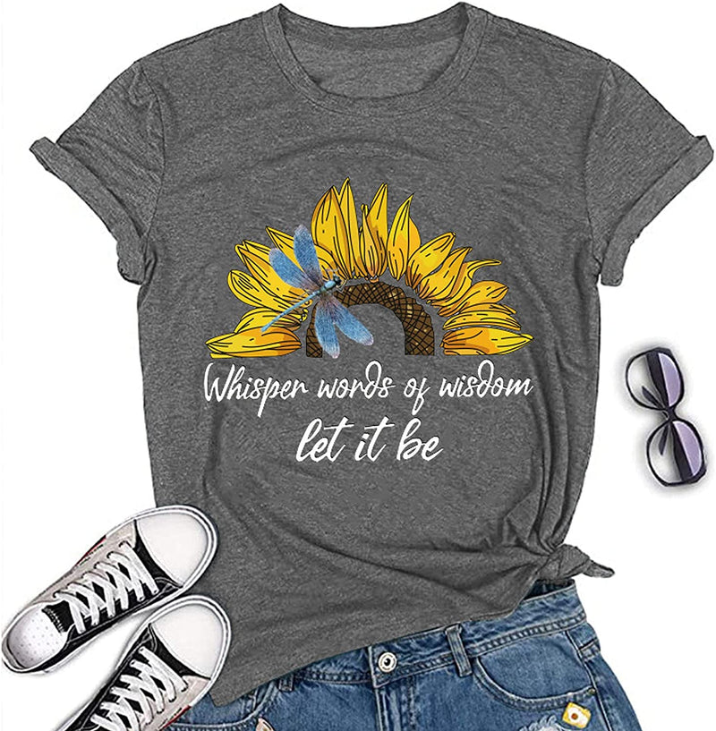 Women Whisper Words of Wisdom T-Shirt Butterfly Sunflower Shirt