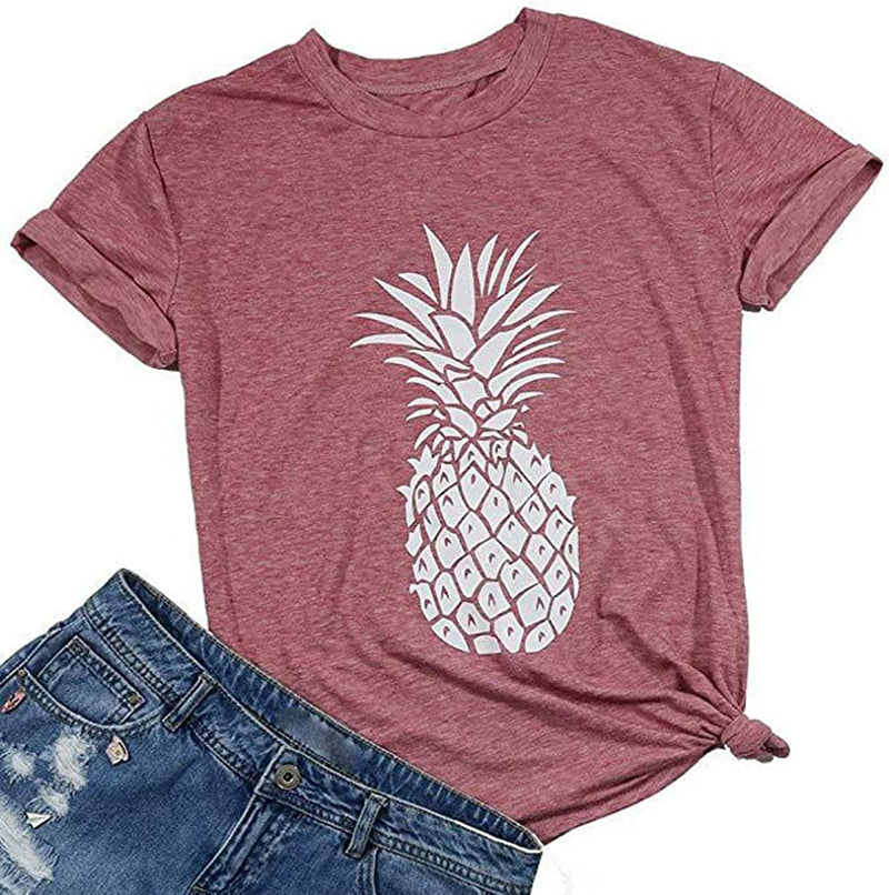 Women Pineapple T-Shirt Summer Vibes Shirt