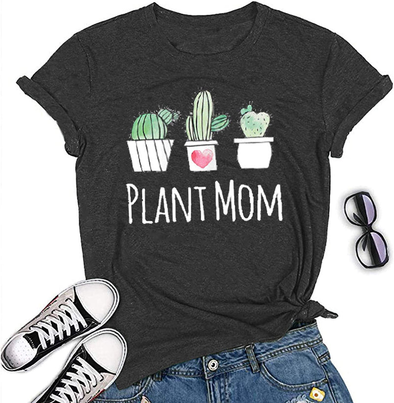 Women Plant Mom T-Shirt Plant Graphic Shirt