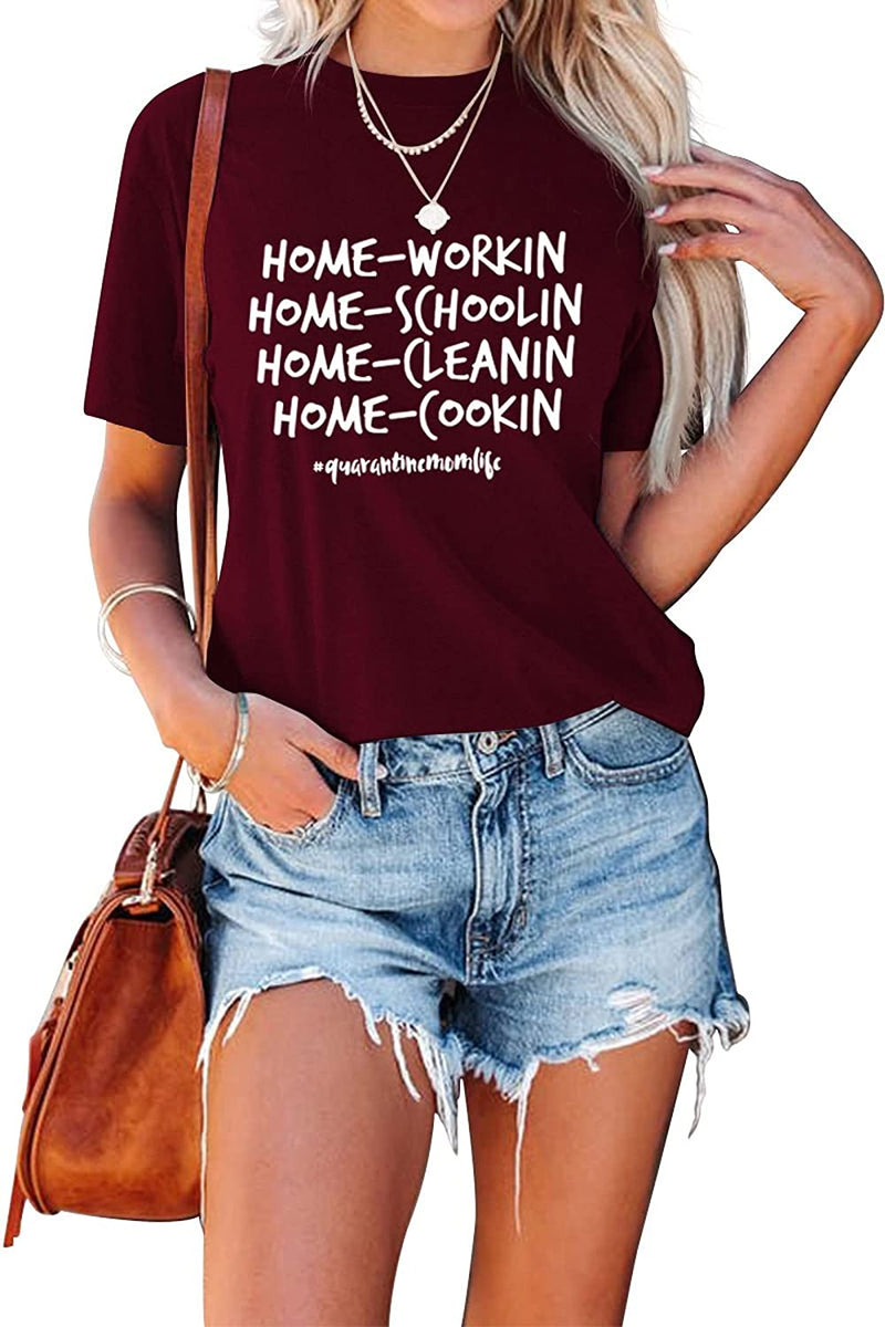Funny Mom Shirt Women Quarantine Mom Tee Tops