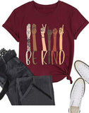 Women Be Kind Shirt Short Sleeve Kindness Tee Tops