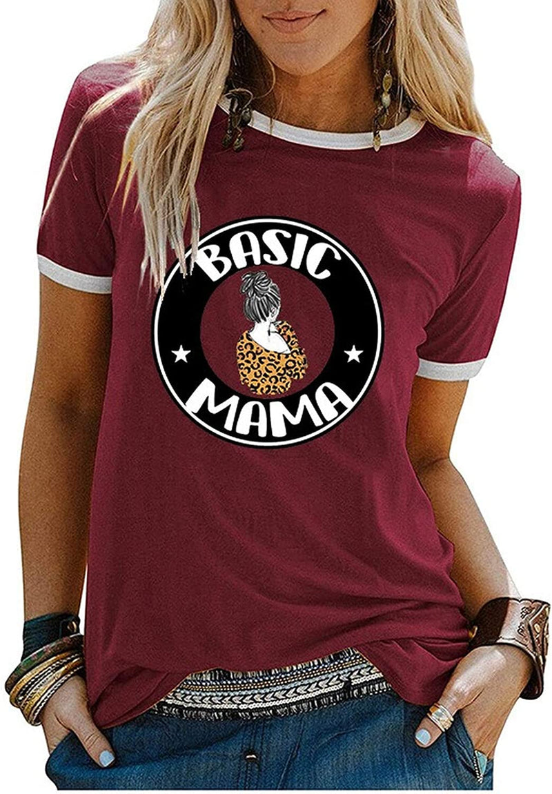Women Basic Mama T-Shirt Mom Gift