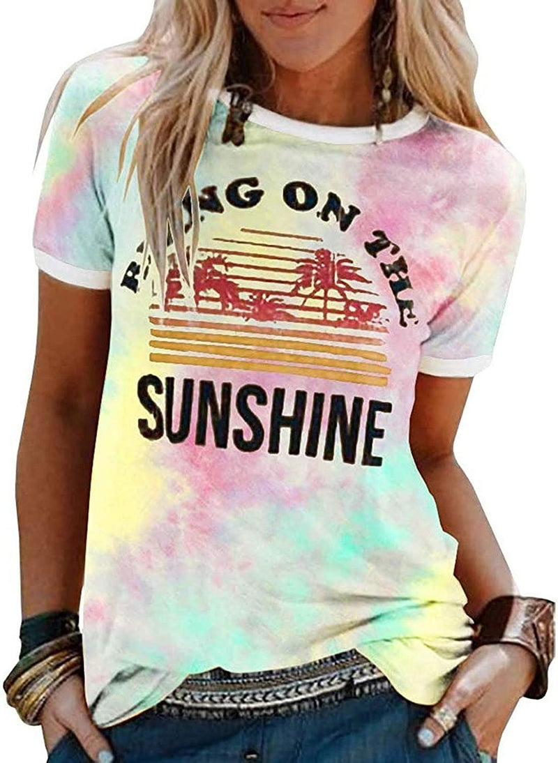 Women Bring On The Sunshine T-Shirt Sunshine Tie Dye Graphic Shirt