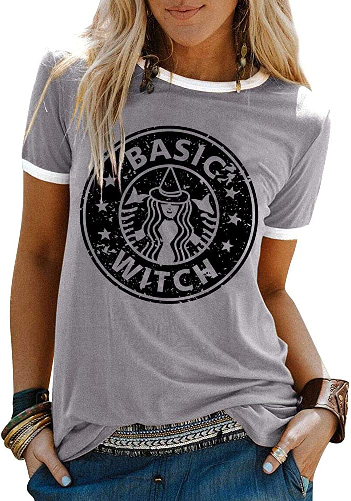 Women Basic Witch T-Shirt for Halloween