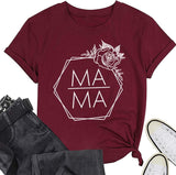 Rose Mama T Shirt for Women Short Sleeve Graphic Tees