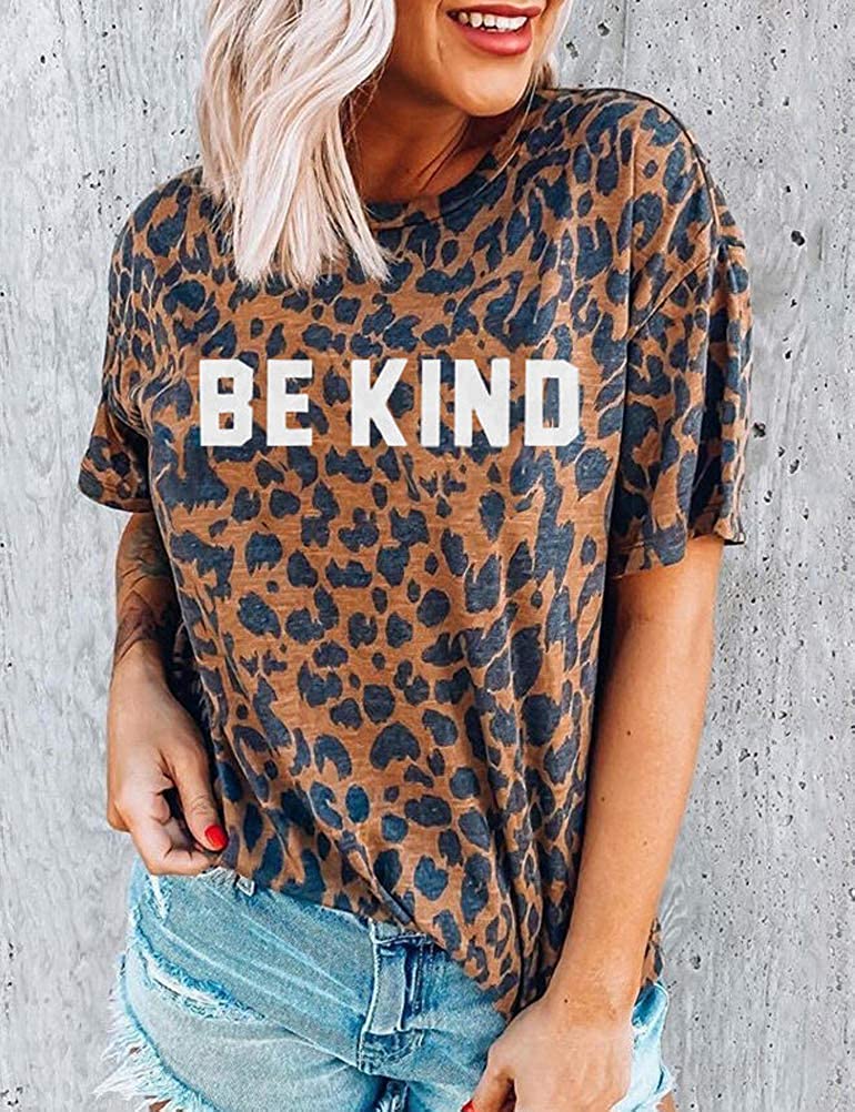 Women Leopard Be Kind T-Shirt Leopard Shirt