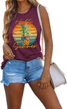 Women Hello Summer Pineapple Tank Tops