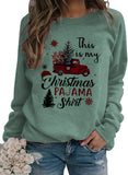 Women Long Sleeve This is My Christmas Pajama Shirt Sweater Christmas Shirt