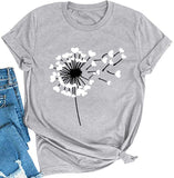 Women Love Dandelion Graphics Tee Shirt Graphic Tee Women