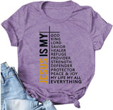 Women Jesus is My God My King My Lord T-Shirt Christian Church Shirt