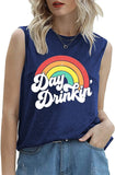 Day Drinkin' Vintage Rainbow Tank Femmes Chemise d'été drôle