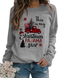 Women Long Sleeve This is My Christmas Pajama Shirt Sweater Christmas Shirt