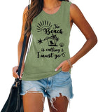 Women Beach is Calling & I Must Go Sleeveless Shirt for Women Beach Tank Top