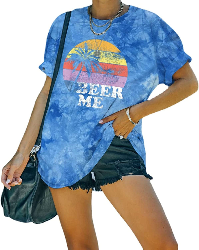Beer Me Shirt Women Funny Drinking Tie Dye T-Shirt
