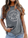 Women Camping Crew Shirt Vacation Nature Adventure Lover Tees