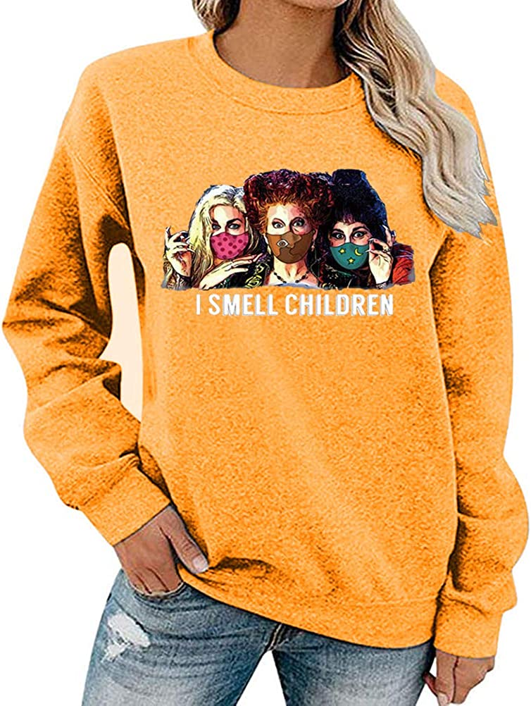 Sweat-shirt à manches longues pour femmes, je sens les enfants, chemise Hocus Pocus