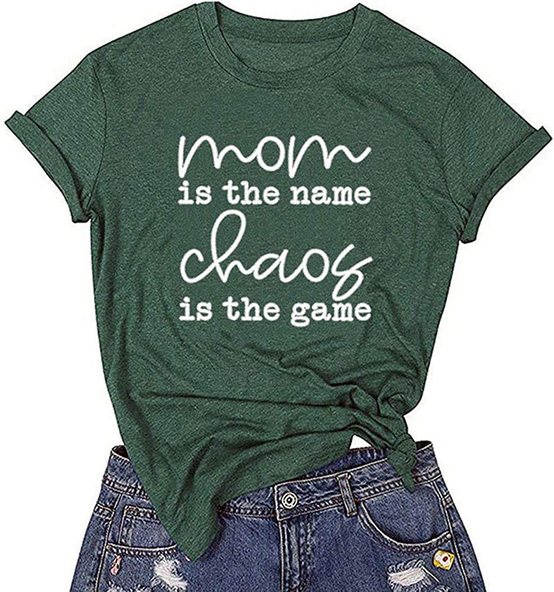 Women Mom is The Name Chaos is The Game T-Shirt
