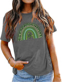 Shamrock Rainbow Tee Women St Patricks Day Gift Shirt