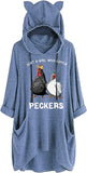 Pecker Shirt for Women Just A Girl Who Loves Peckers 3/4 Sleeve Knitting Hoodies with Pockets