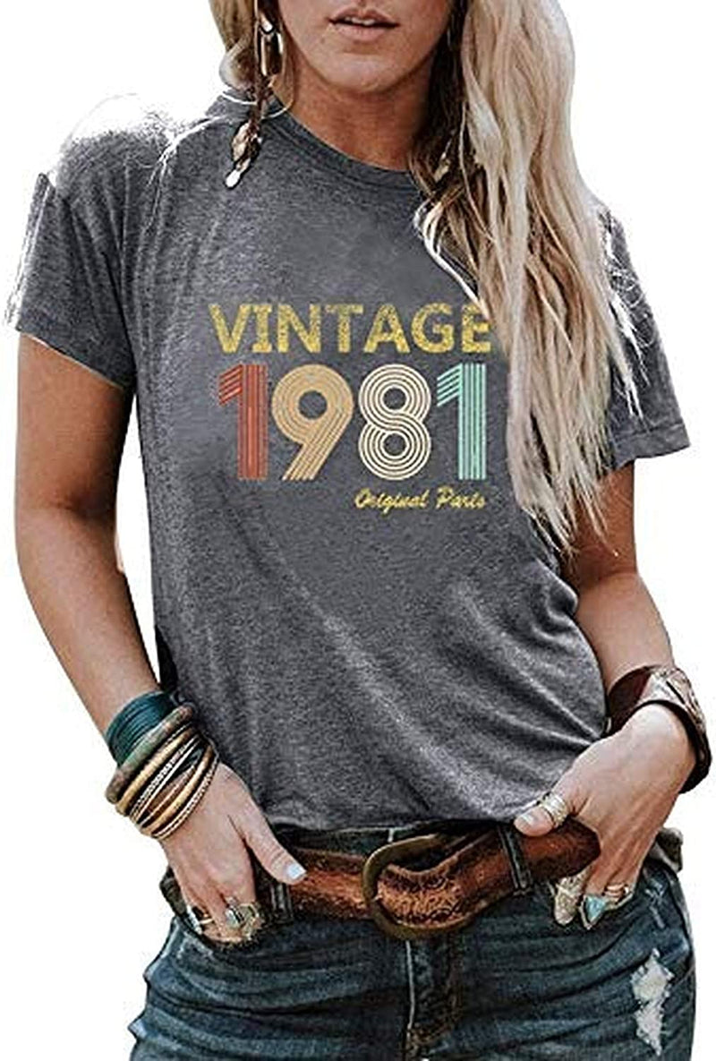Women Vintage 1981 T-Shirt 40th Birthday Gift Vintage Birthday T-Shirt