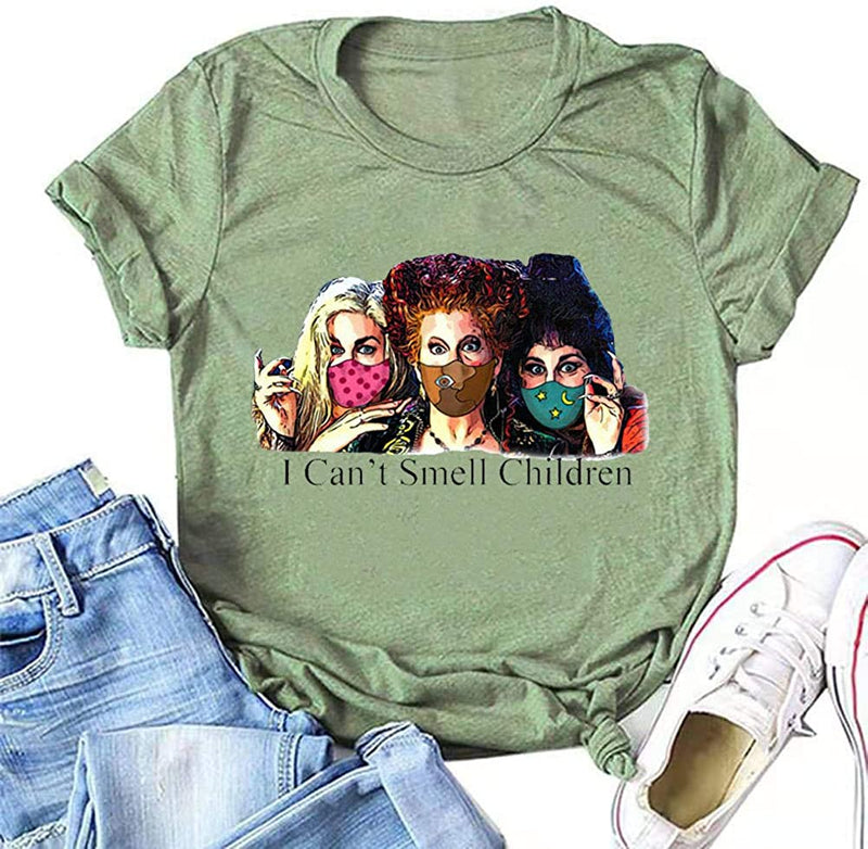 Women Hocus Pocus T-Shirt I Can't Smell Children Shirt Funny Halloween Shirt