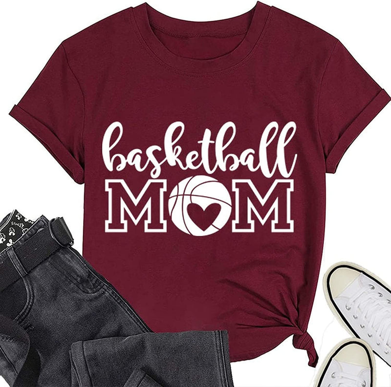 Basketball Mom T-Shirt for Women Funny Graphic Shirt for Women Novelty Shirt