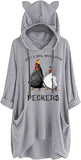 Pecker Shirt for Women Just A Girl Who Loves Peckers 3/4 Sleeve Knitting Hoodies with Pockets