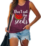 Cute Shirt for Women Don't Eat Watermelon Seeds Birthday Gift Idea Tank Tops