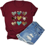 Love Heart Tee Women Valentines Day Gift Shirt