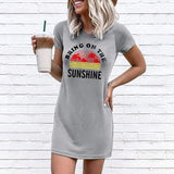 Women Bring on The Sunshine Tunic Shirt Mini Dress