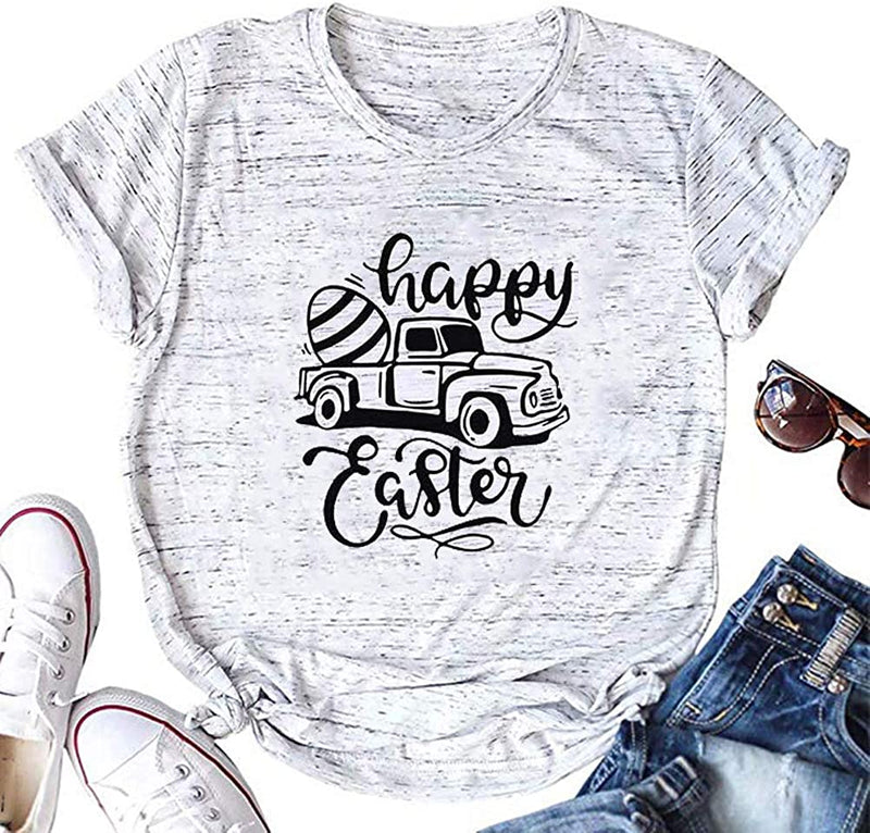 Women Happy Easter T-Shirt Easter Egg Shirt