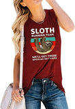 Women Sloth Hiking Team Shirt Cute Sloth Graphic Shirt