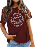 Women Camping Crew Shirt Vacation Nature Adventure Lover Tees