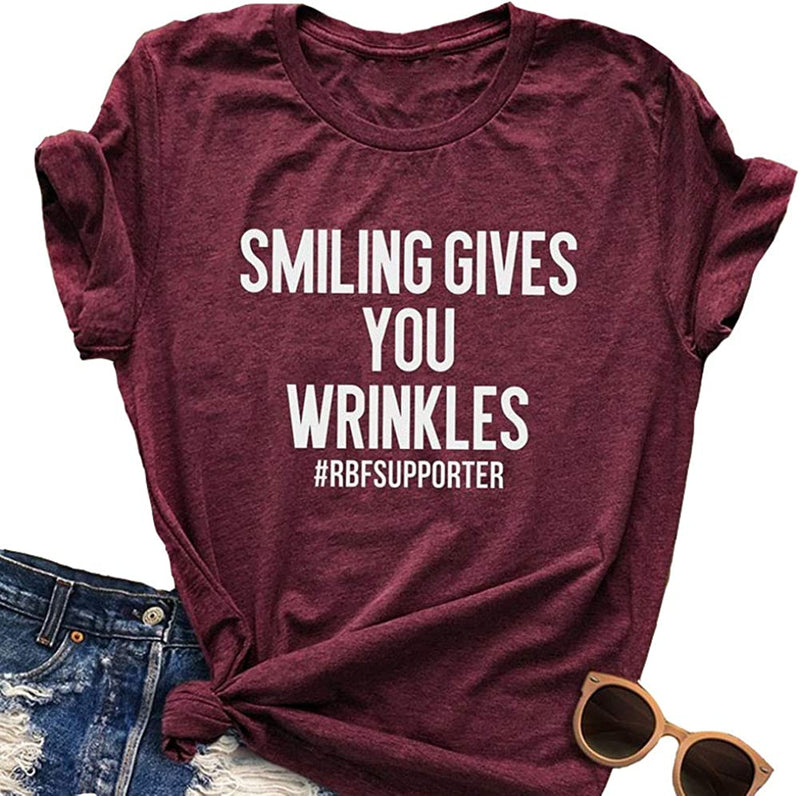 Women Smiling Gives You Wrinkles T-Shirt Graphic T-Shirt