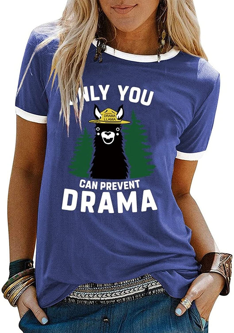 Women Llama Only You Can Prevent Drama T Shirt