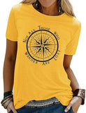 Women Not All Those Who Wander are Lost T-Shirt Graphic Compass Shirt