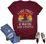 Sunset Frog Shirt Women I Like Frogs and Maybe 3 People Graphic Tees