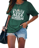 Women Vacation Summer Shirt The Only BS I Need is Beer and Sunshine Tees Tops