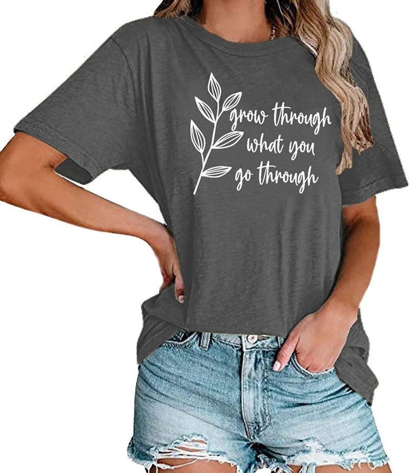 Women Grow Through What You Go Through Shirt Plant Lady T-Shirt