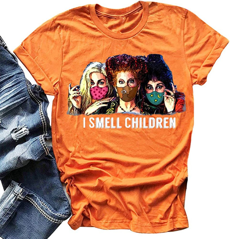 Women Hocus Pocus T-Shirt I Smell Children Shirt Funny Halloween Shirt