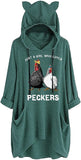 Pecker Shirt for Women Just A Girl Who Loves Peckers 3/4 Sleeve Knitting Hoodies with Pockets