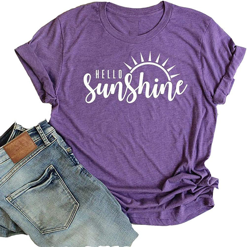 Women Hello Sunshine T-Shirt Graphic T-Shirt
