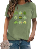 St. Patrick's Day Tees Women Shamrock Lucky Shirt