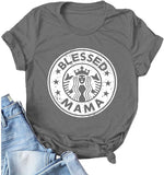 Women Blessed Mama Shirt Gift for Mom