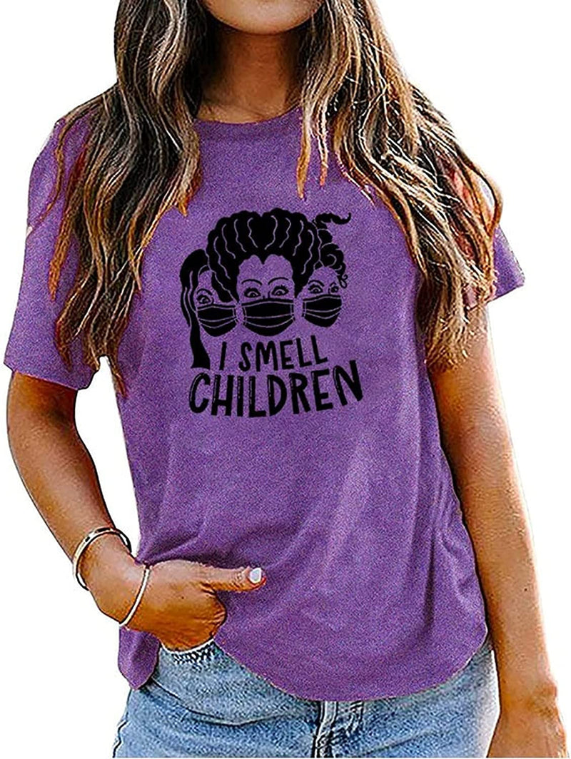 Women Hocus Pocus T-Shirt I Smell Children Shirt Funny Halloween Shirt